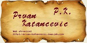 Prvan Katančević vizit kartica